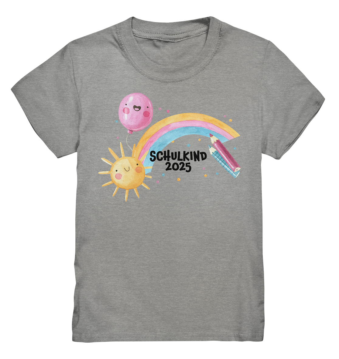 Schulkind 2025 T-Shirt – Sonnenglück & Regenbogenfreude
